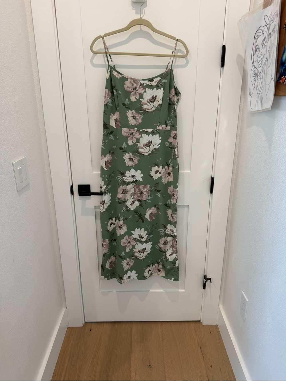 Abercrombie & Fitch Olive Green Floral Maxi Slip Dress